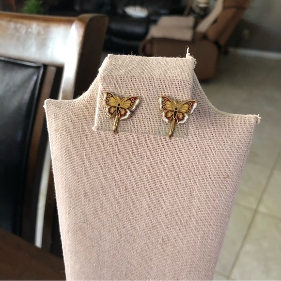 Vintage Butterfly Earrings - Picture 1 of 3